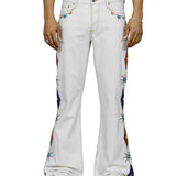 Jimmy Ecru Twill Embellished Flare Pants