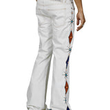 Jimmy Ecru Twill Embellished Flare Pants