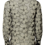 Niki Mesh Sequin Tie Blouse