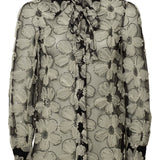 Niki Mesh Sequin Tie Blouse