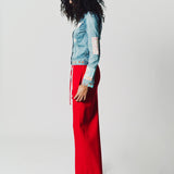 Estelle Virgin Wool Pintuck Wide Leg Pant