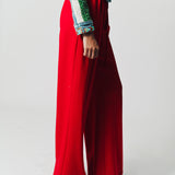 Estelle Virgin Wool Pintuck Wide Leg Pant