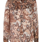 Stevie/Embellished Silk Charmeuse Western Shirt