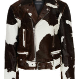 Vinny/Short Hair Spotted Cow Moto Jacket