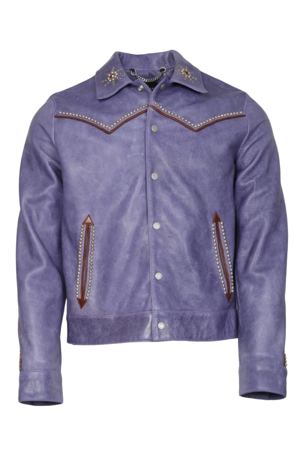 Bruce/Embellished Leather Western Jacket