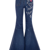 Heidi/Embroidery Stretch Denim Super Hr Super Bell
