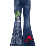 Heidi/Embroidery Stretch Denim Super Hr Super Bell