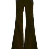 Natalia/Embellished Stretch Cord Mid Rise Flare