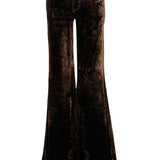 Linda/Viscose Velvet Low Rise Super Flare