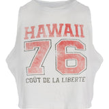 Tina/Hawaii 76 Cotton Jersey Cropped Tank Top