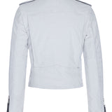 Cindy/Stretch Croco Leather Moto Jacket