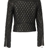 Cindy/Quilted Leather Moto Jacket