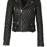 Cindy/Quilted Leather Moto Jacket