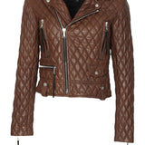 Cindy/Quilted Leather Moto Jacket