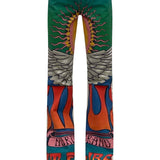 Camila/Circus Print Canvas Boot Cut Pants