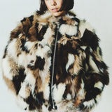 Sandy Fur Biker Jacket