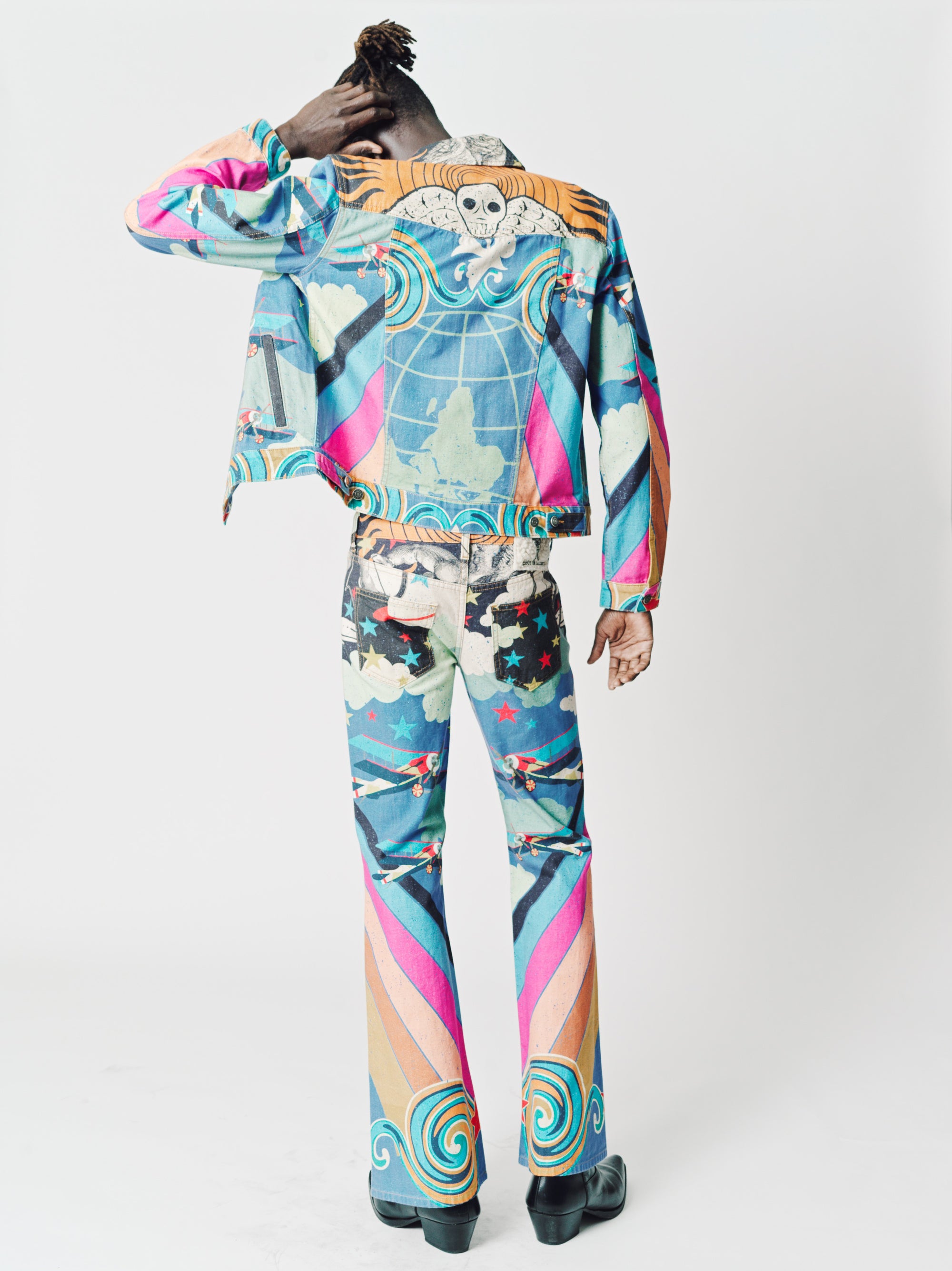 Johnny - Circus Print Angel Trucker Jacket