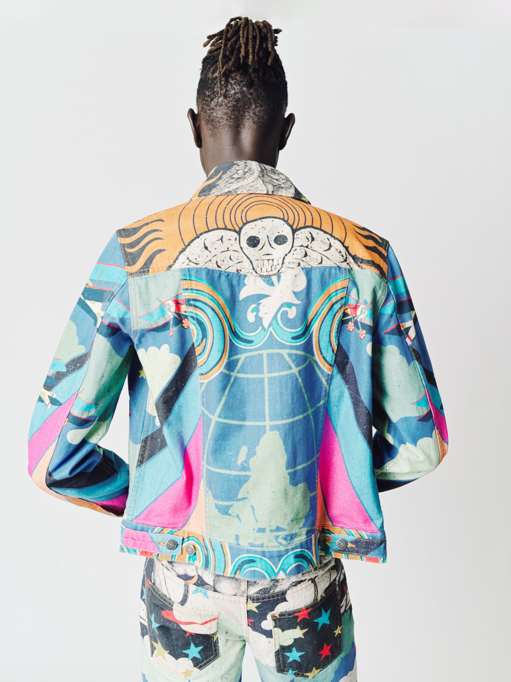 Johnny - Circus Print Angel Trucker Jacket