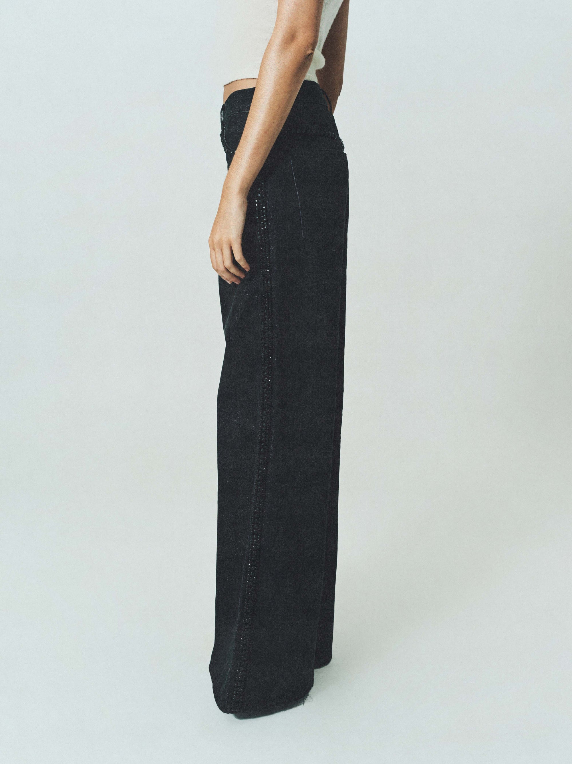 Victor Metallic Wide Leg Jeans