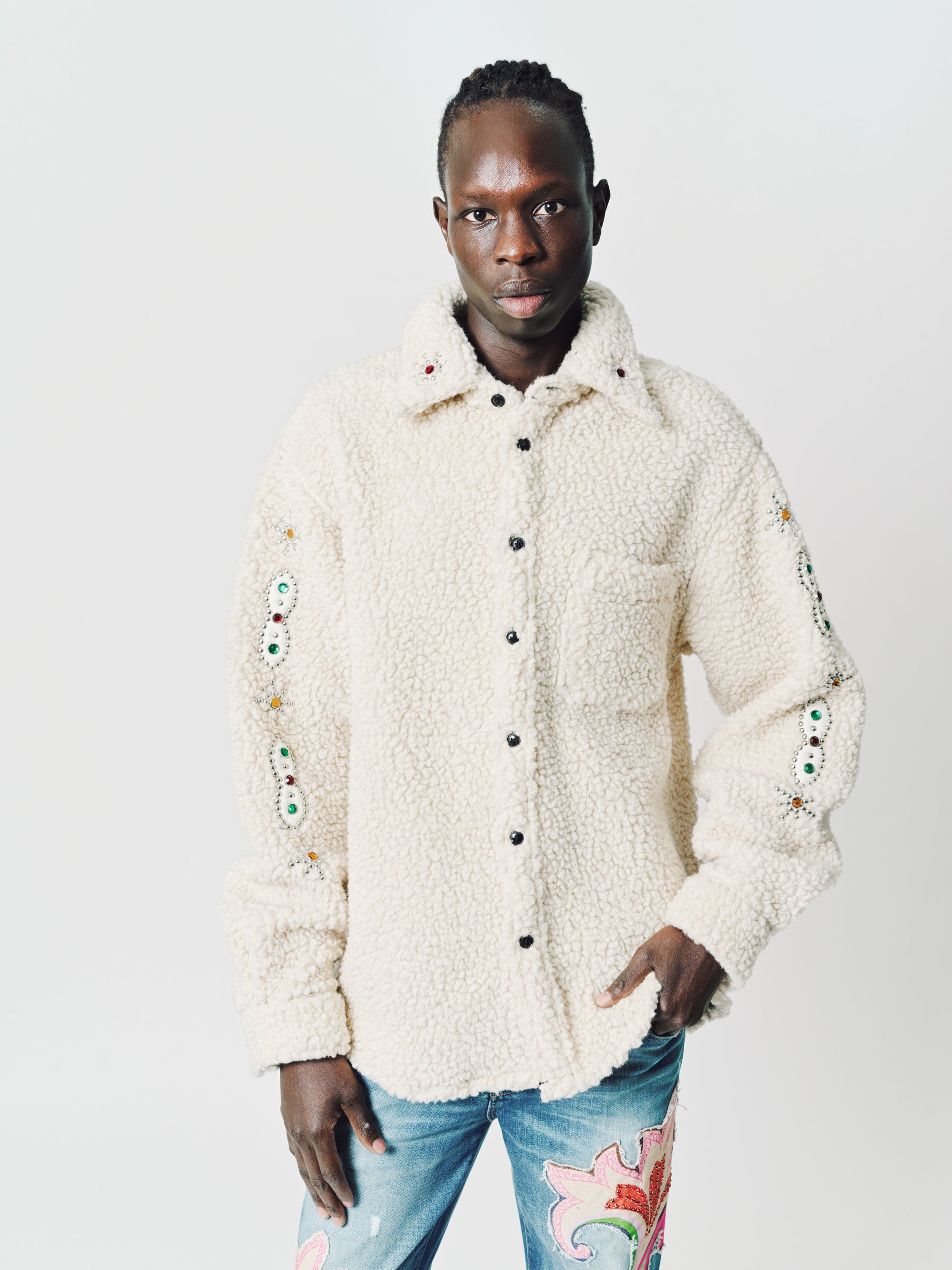 Tommy-Embellished Wool Oversize Shirt