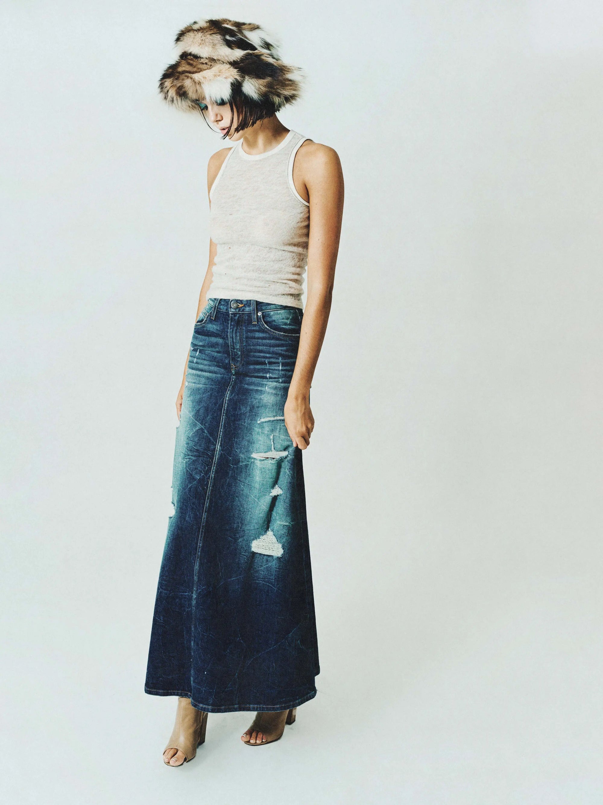 Charlotte Long Denim Skirt