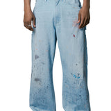 NOVA SLING DENIM OVER SIZED PAINTER PANTS