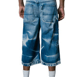 GRAYSON CRISPY DENIM PALM DEVILS PAINTER SHORT