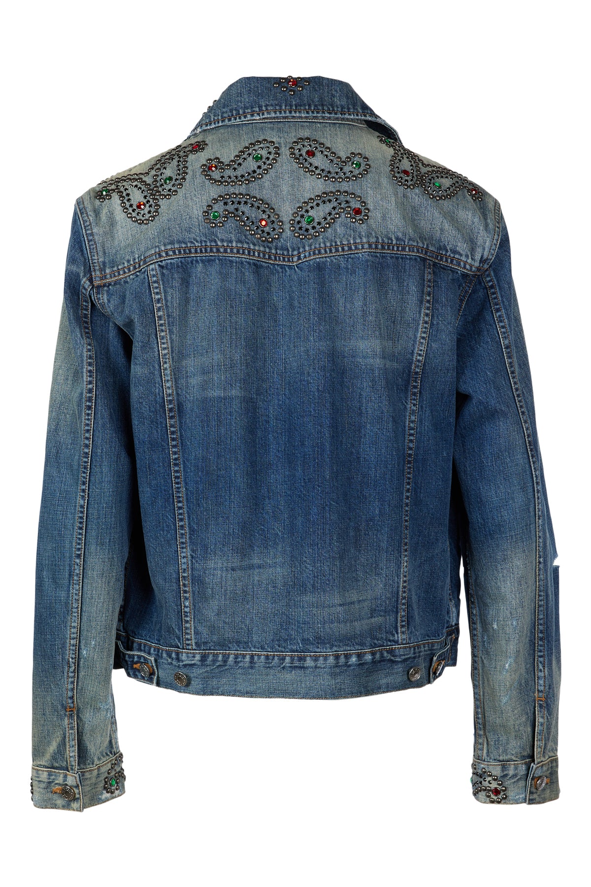 Johnny-Embellished Crispy Rigid Denim Trucker Jacket