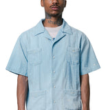 CEDRO RIGID PRESHUNK DENIM PLEATED POCKET SHIRT