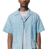 CEDRO RIGID PRESHUNK DENIM PLEATED POCKET SHIRT
