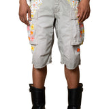 COOPER TWILL FLOWER PRINTED CARGO SHORT
