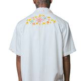 ROBBIE ISCHIA CAMP FLOWER PRINTED BOWLING SHIRT