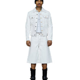 Johnny White Coated Denim Trucker Jacket