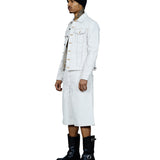 Johnny White Coated Denim Trucker Jacket