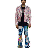 Hudson Hair On Floral Leather Moto Jacket