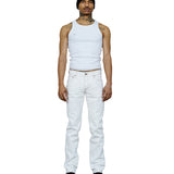 Rafa White Coated Denim Straight Leg Pant