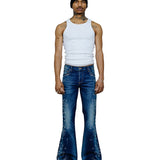 Jimmy Mosaic Embellished Sioux Denim Low Rise Flare