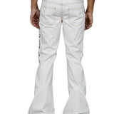 Jimmy Embellished Ecru Twill Flare Pants