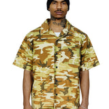Robbie Camo Print Bowling Shirt
