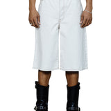 Zander White Coated Denim Shorts
