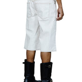 Zander White Coated Denim Shorts