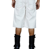 Zander White Coated Denim Shorts