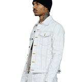 Johnny White Coated Denim Trucker Jacket