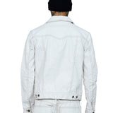 Johnny White Coated Denim Trucker Jacket