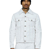 Johnny White Coated Denim Trucker Jacket