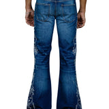 Jimmy Mosaic Embellished Sioux Denim Low Rise Flare