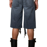 ZANDER BLACK RIDGID DENIM BAGGY SHORT