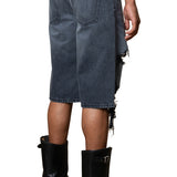 ZANDER BLACK RIDGID DENIM BAGGY SHORT
