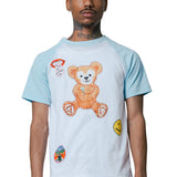 TY TEDDY BEAR RAGLAN COLORBLOCK PRINT T-SHIRT