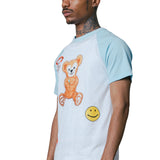 TY TEDDY BEAR RAGLAN COLORBLOCK PRINT T-SHIRT